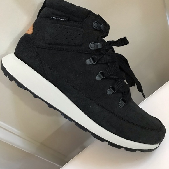 Merrell Men's Classic Chukka Leather Hiking sneaker suede Boots black - Picture 10 of 11